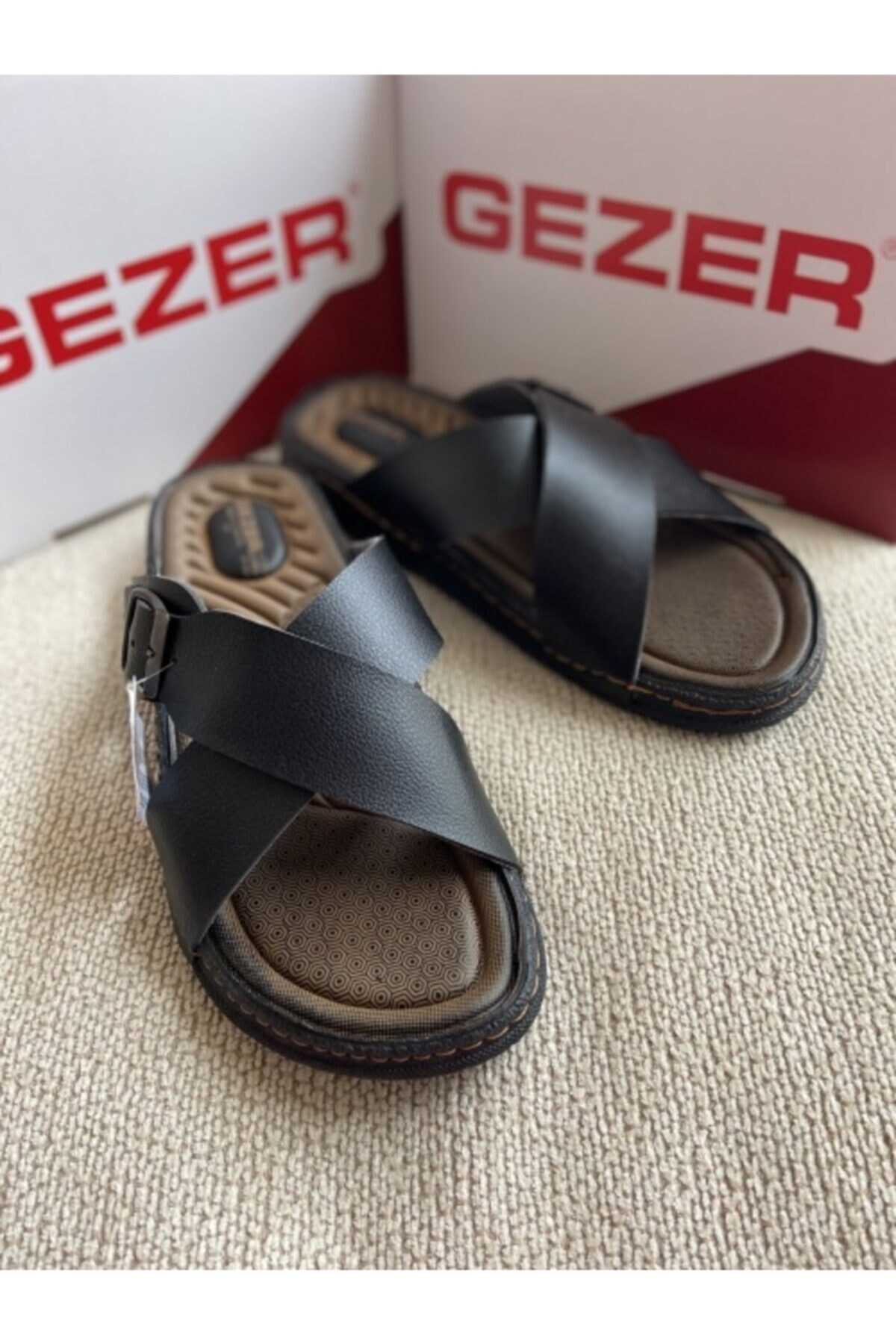 دمپایی مردانه راحتی مشکی قهوه ای برند GEZER