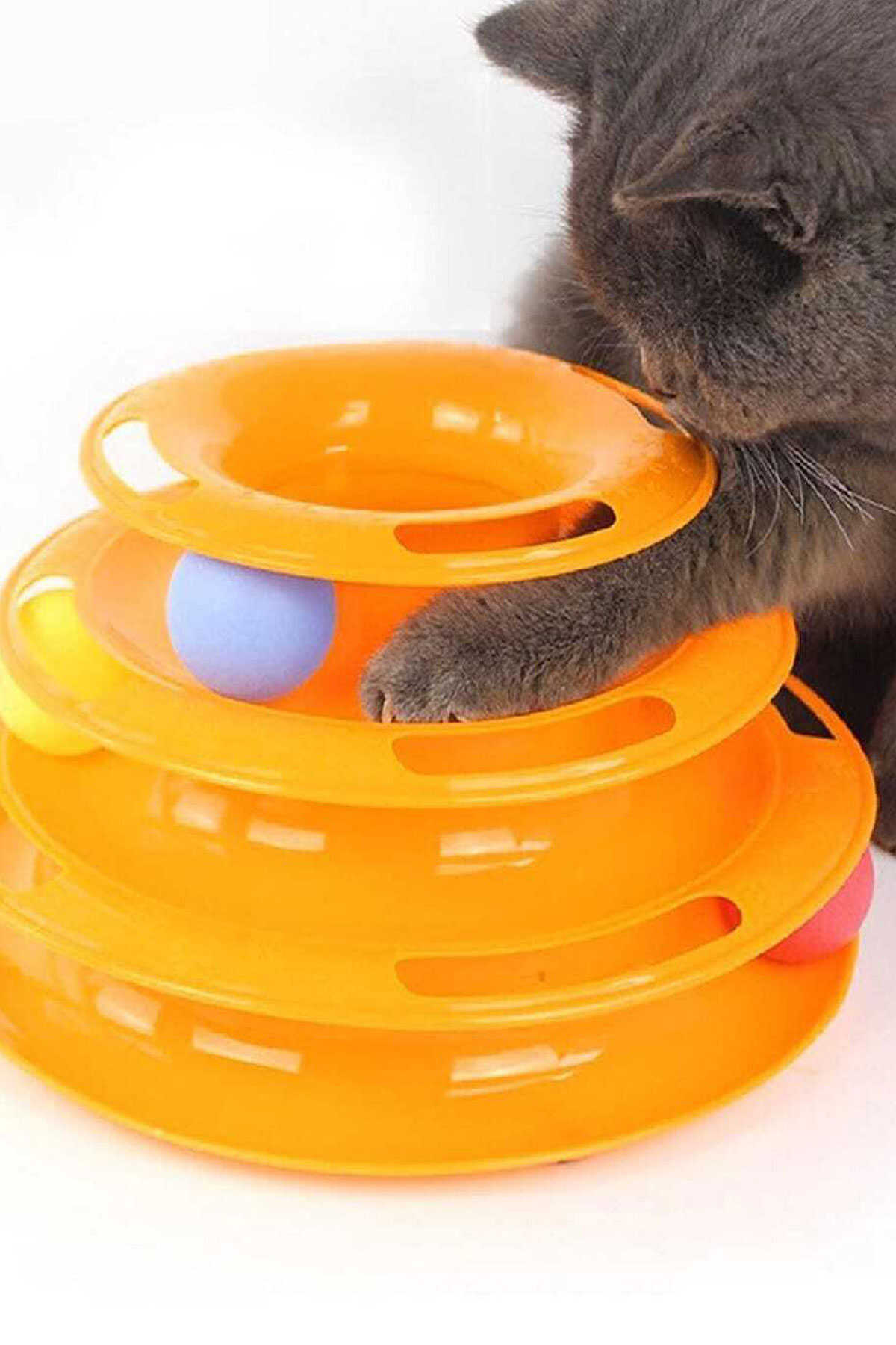 اسباب بازی گرد سه طبقه گربه نارنجی برند TİNEKE 