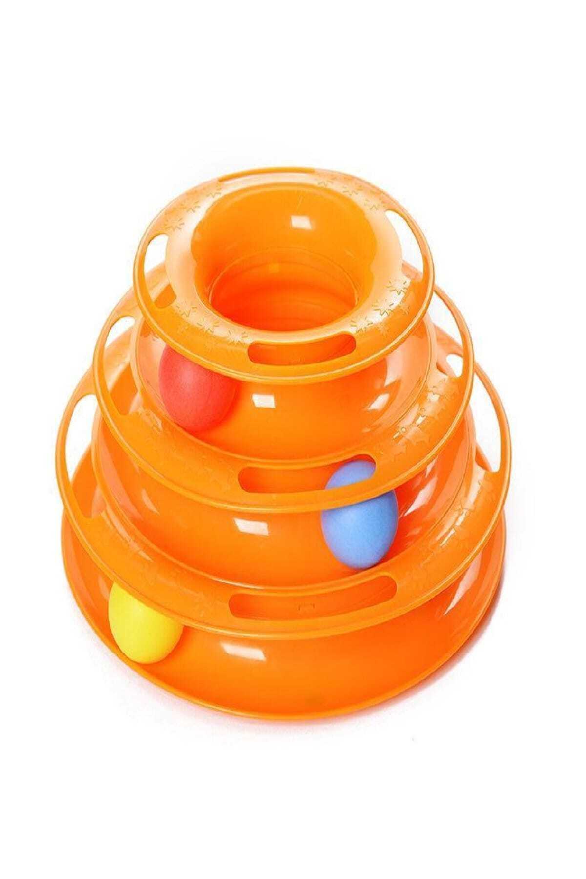 اسباب بازی گرد سه طبقه گربه نارنجی برند TİNEKE 