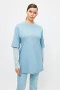 تونیک زنانه ساده آبی آسمانی برند Trendyol Modest