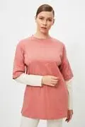 تونیک زنانه ساده گلبهی برند Trendyol Modest