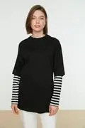 تونیک زنانه ساده مشکی برند Trendyol Modest