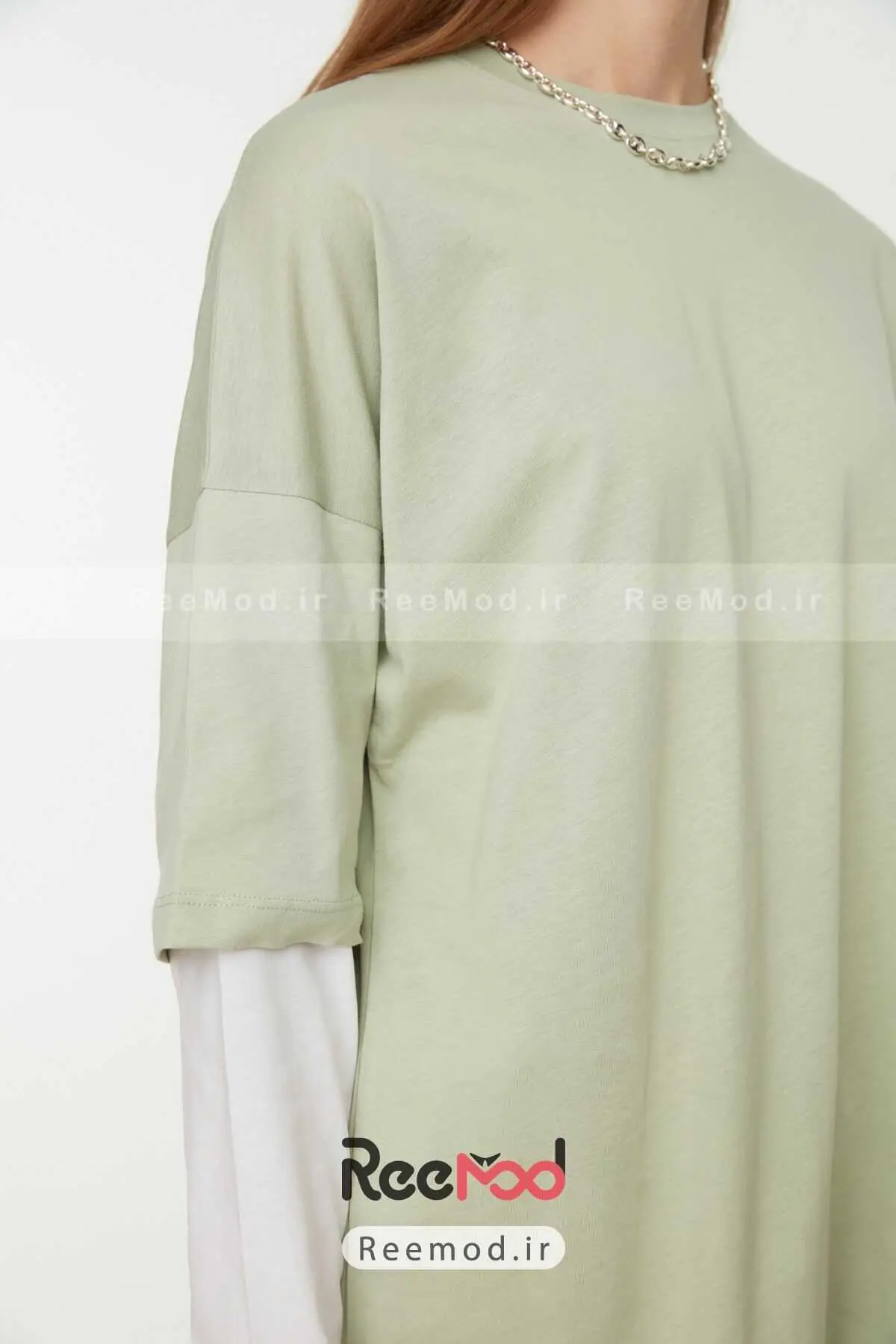 تونیک زنانه ساده نعنایی برند Trendyol Modest