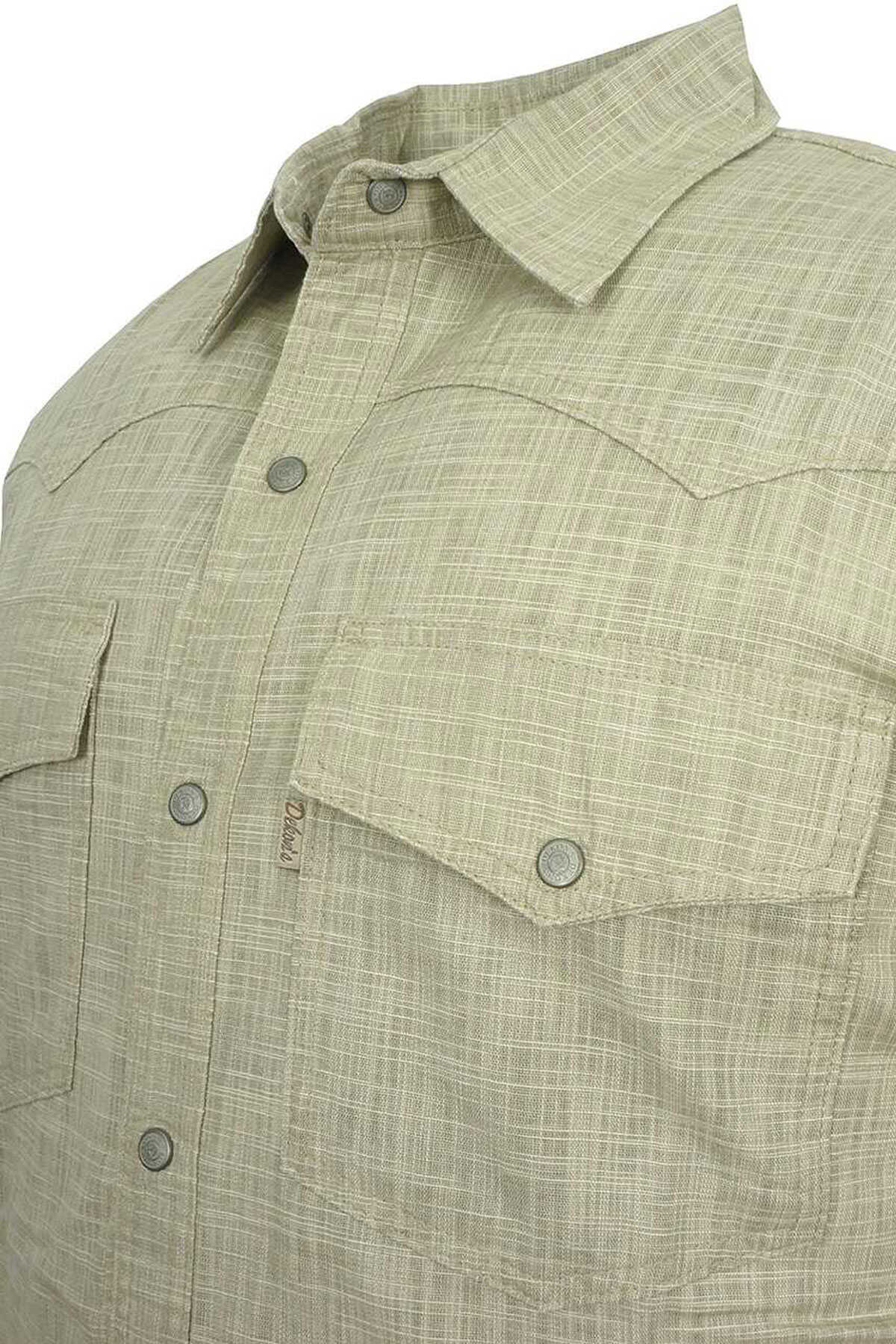 پیراهن آستین کوتاه جیب دار سایز بزرگ مردانه بژ برند DEKONS 