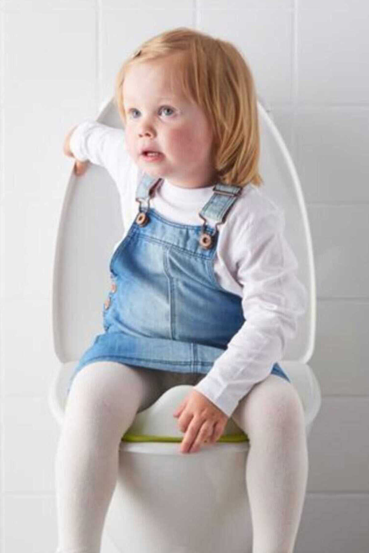 روکش صندلی توالت کودک سفید سبز برند IKEA