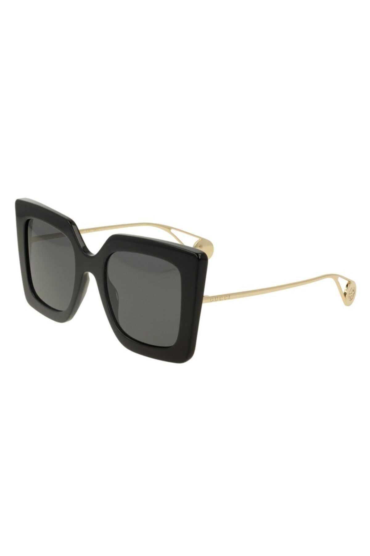عینک آفتابی زنانه کد Gg 0434s 001 61 مشکی طلایی برند Gucci 