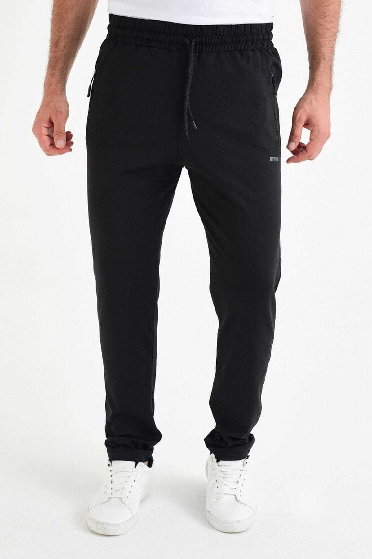 شلوار گرمکن جیب زیپ دار سایز بزرگ مردانه مشکی برند DYNAMO 