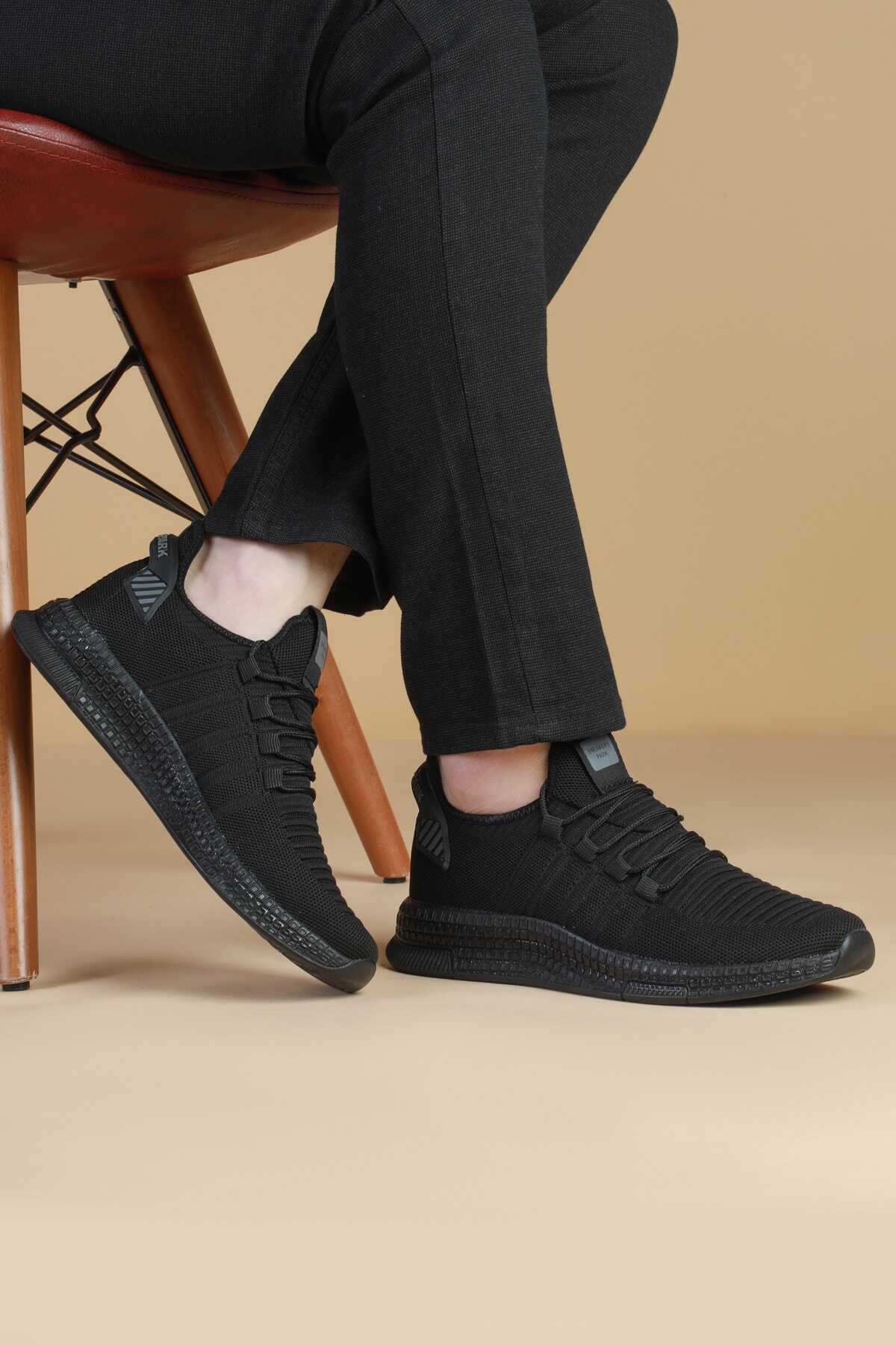 کتانی پیاده روی مدل جورابی یونیسکس مشکی برند sneakers Park