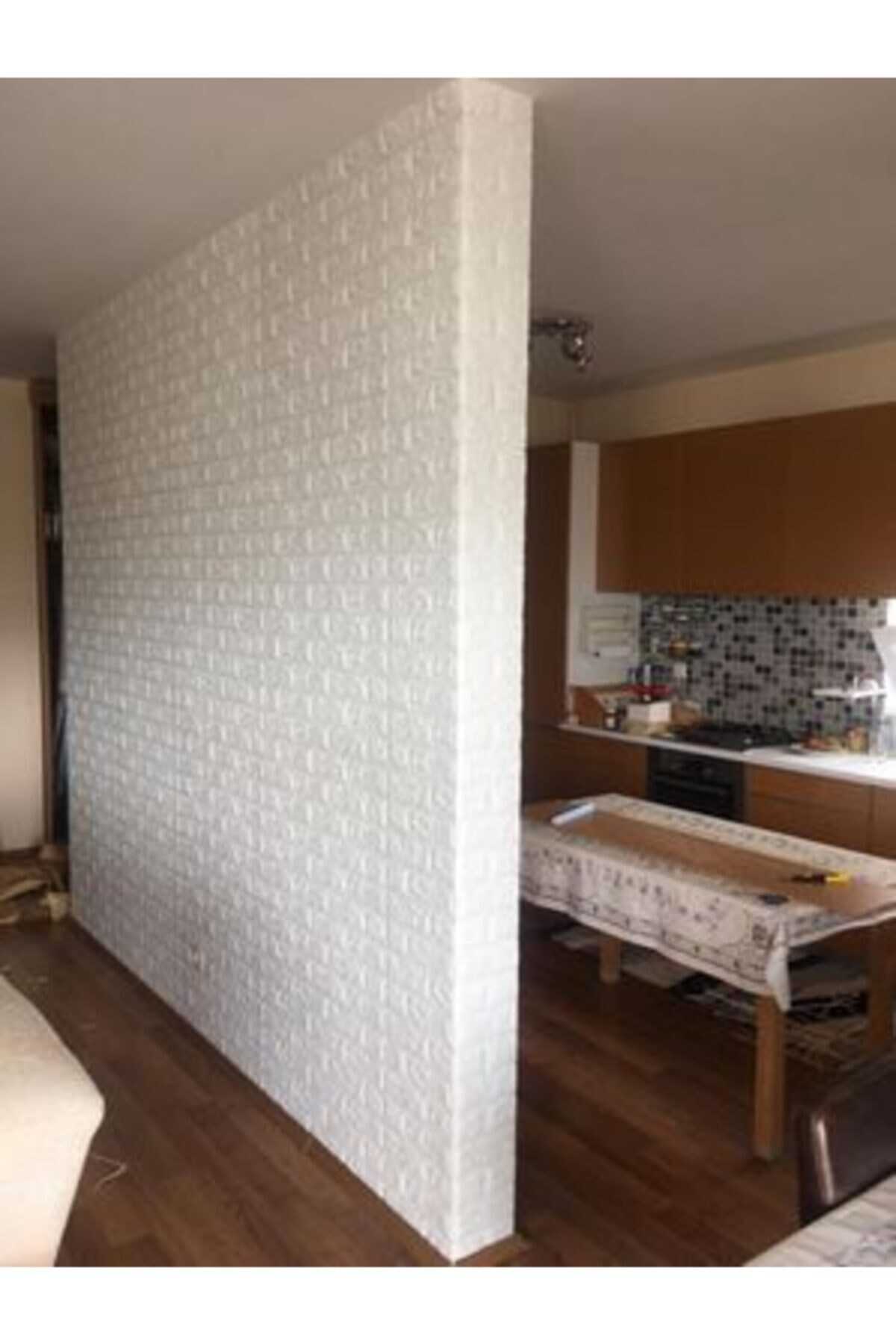 پانل کاغذ دیواری اسفنجی طرح آجر سفید 0.26 متر مربع برند Renkli Duvarlar