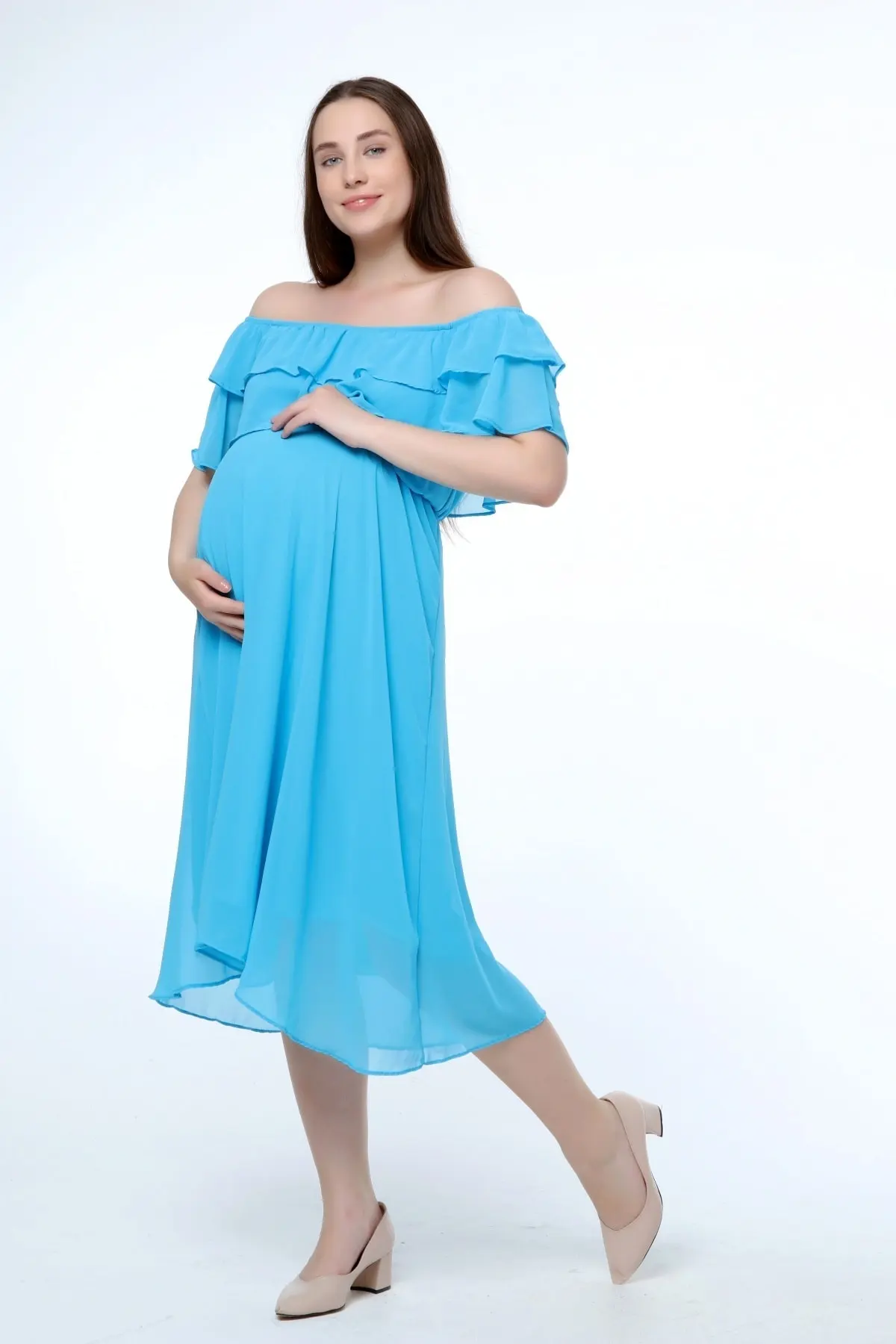 لباس بارداری زنانه یقه قایقی