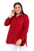 پیراهن زنانه دکمه دار بغل چاک سایز بزرگ قرمز برند Hanezza 