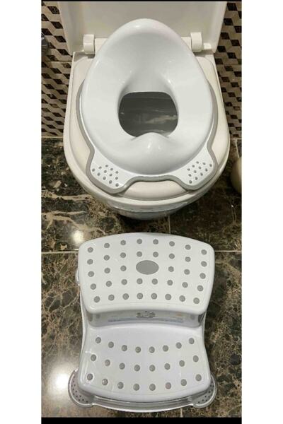 ست 2 عددی استپ صندلی توالت کودک - پله بدون لغزش خاکستری