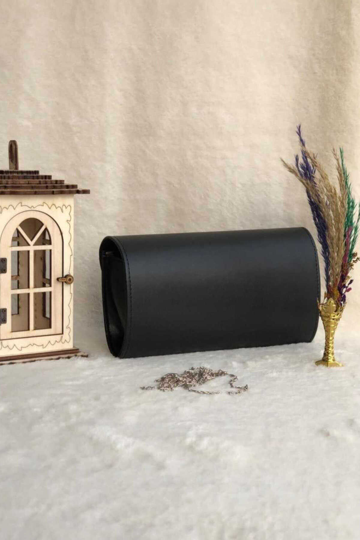 کیف مجلسی زنجیر دار زنانه مشکی برند efnanstore 