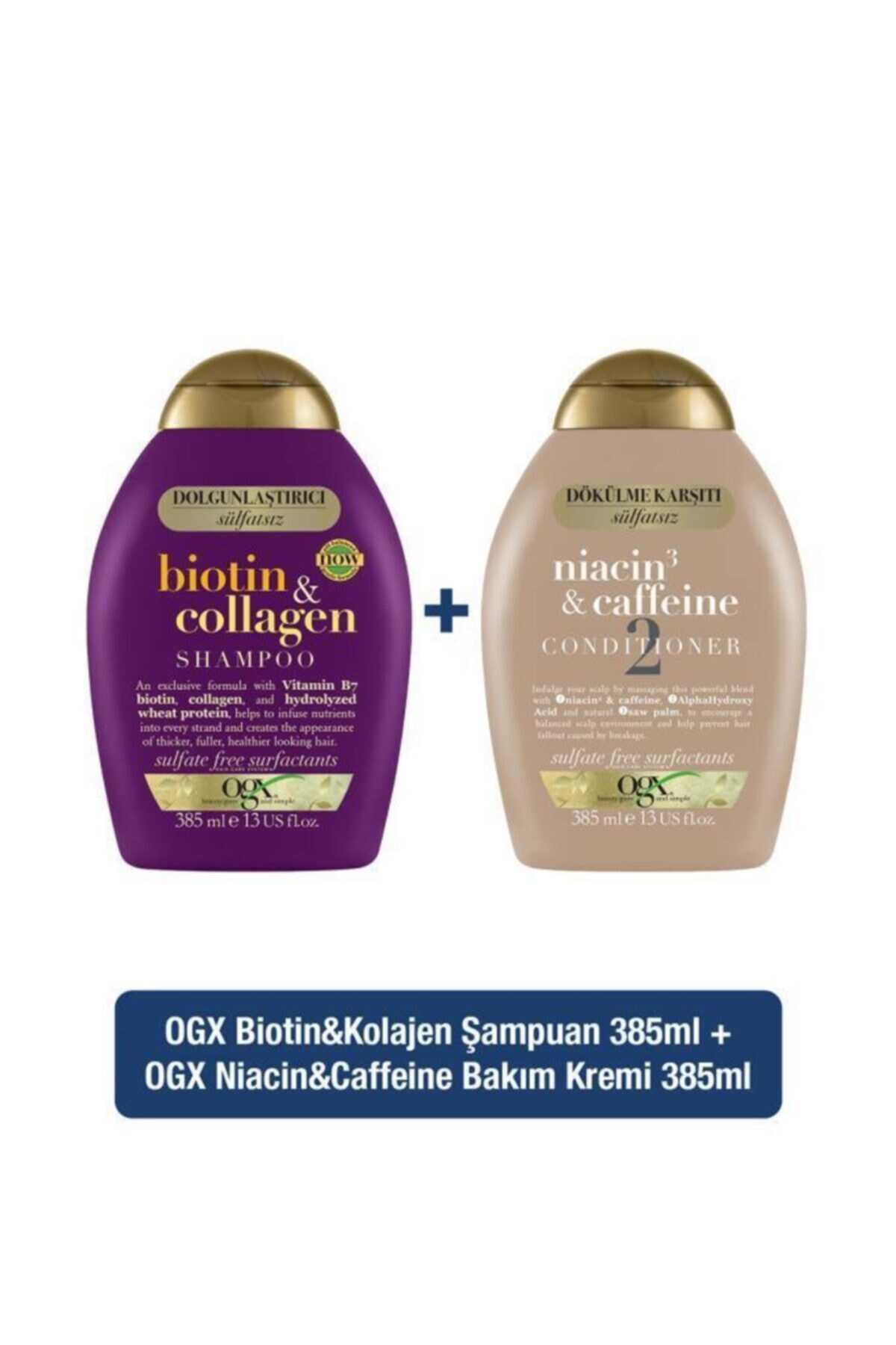 شامپو کلاژن تقویتی رشد مو شامپو کافئین نرم کننده ضد ریزش مو مردانه برند OGX