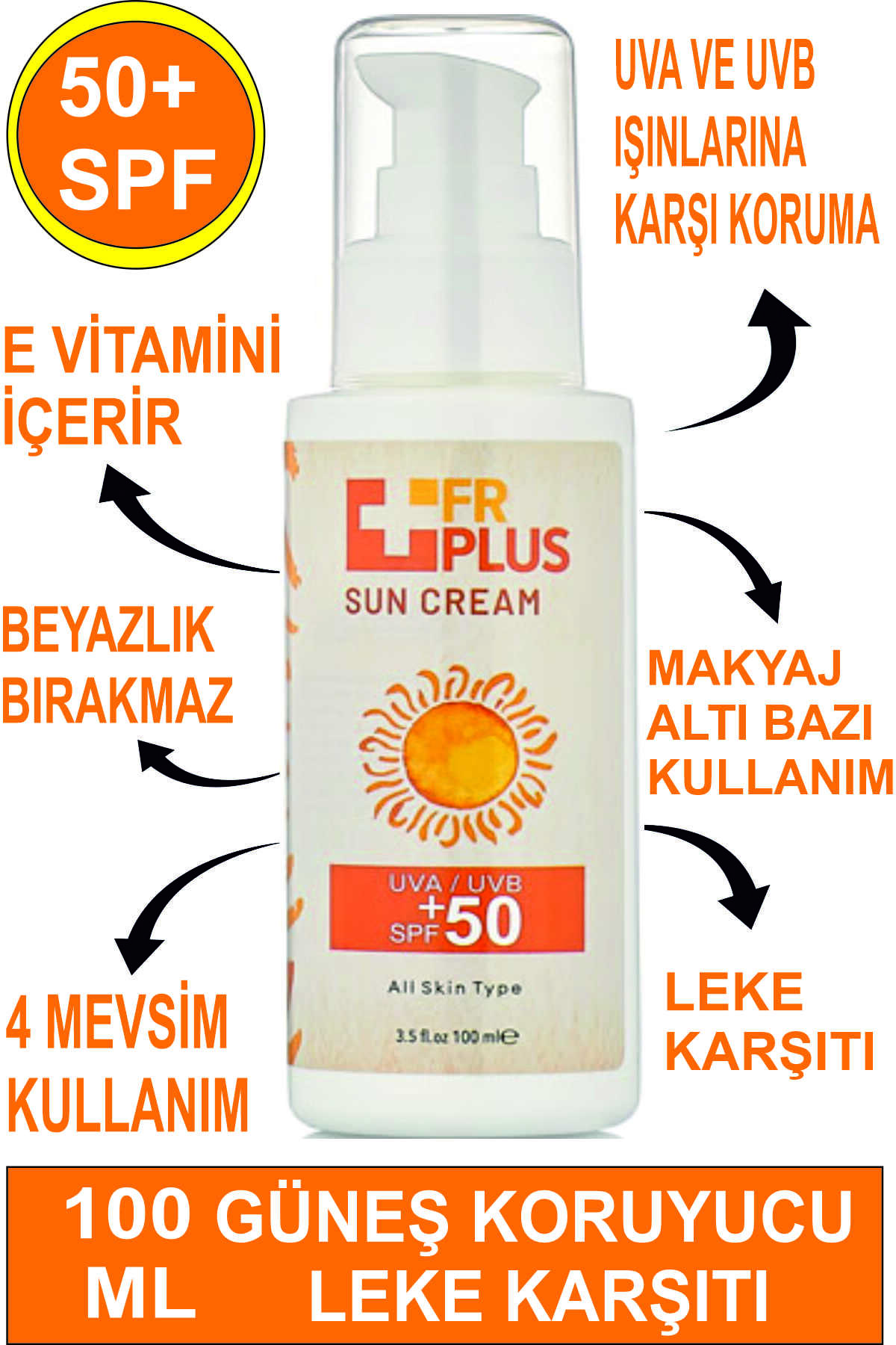 کرم ضد آفتاب ضد لک 100 میل +spf50 برند Freya