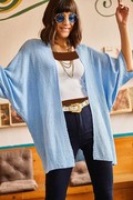 ژاکت بافتنی جلو باز توری آبی برند Olalook