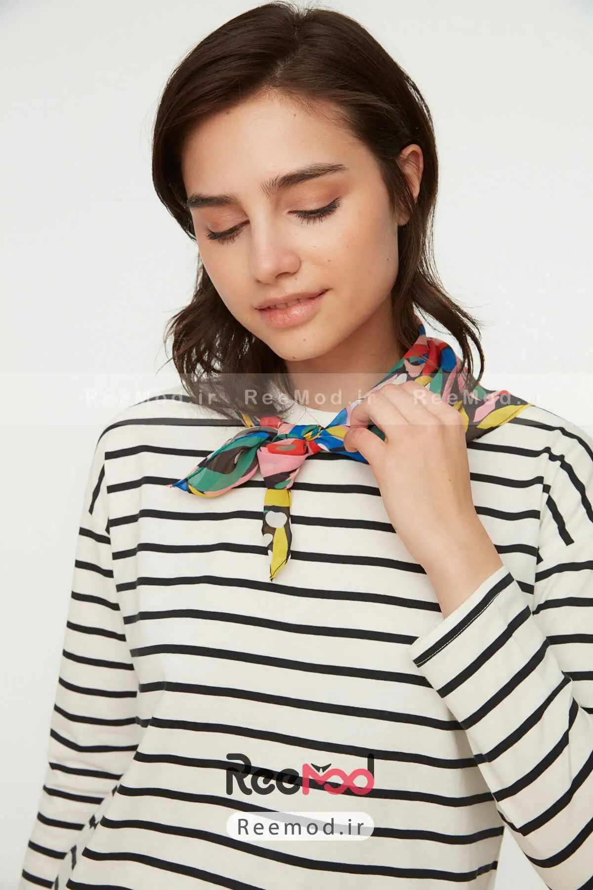 تونیک نخی مدل راه راه برند Trendyol Modest