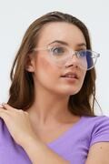 عینک زنانه محافظ نور آبی فریم گرد بی رنگ برند Nilu Moda
