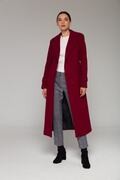 کت بلند زنانه ضخیم یقه انگلیسی قرمز برند Olcay