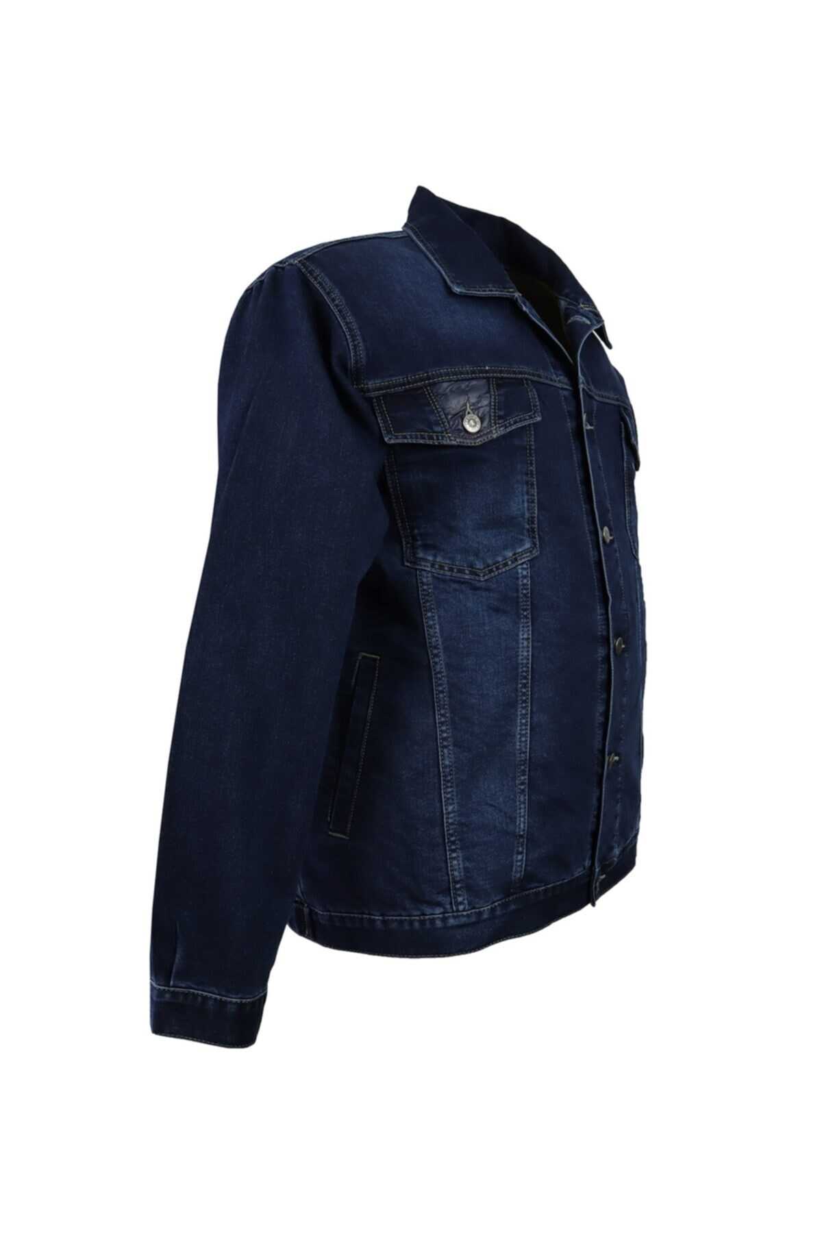 کت جین سایز بزرگ جیب دار دکمه ای مردانه آبی برند DEKONS