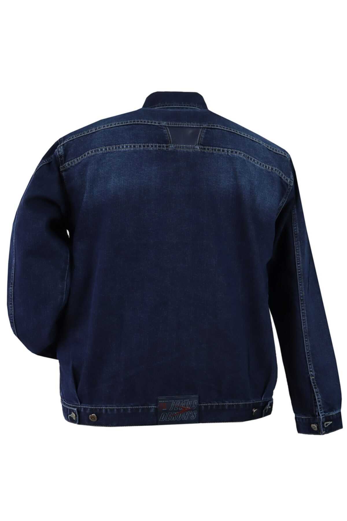 کت جین سایز بزرگ جیب دار دکمه ای مردانه آبی برند DEKONS