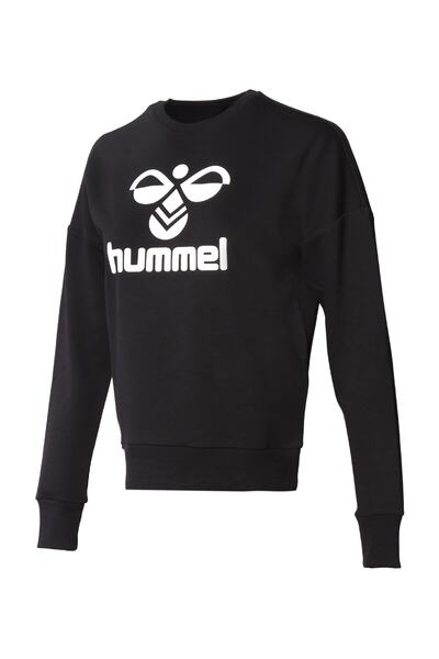دورس یقه گرد چاپ دار زنانه مشکی برند HUMMEL