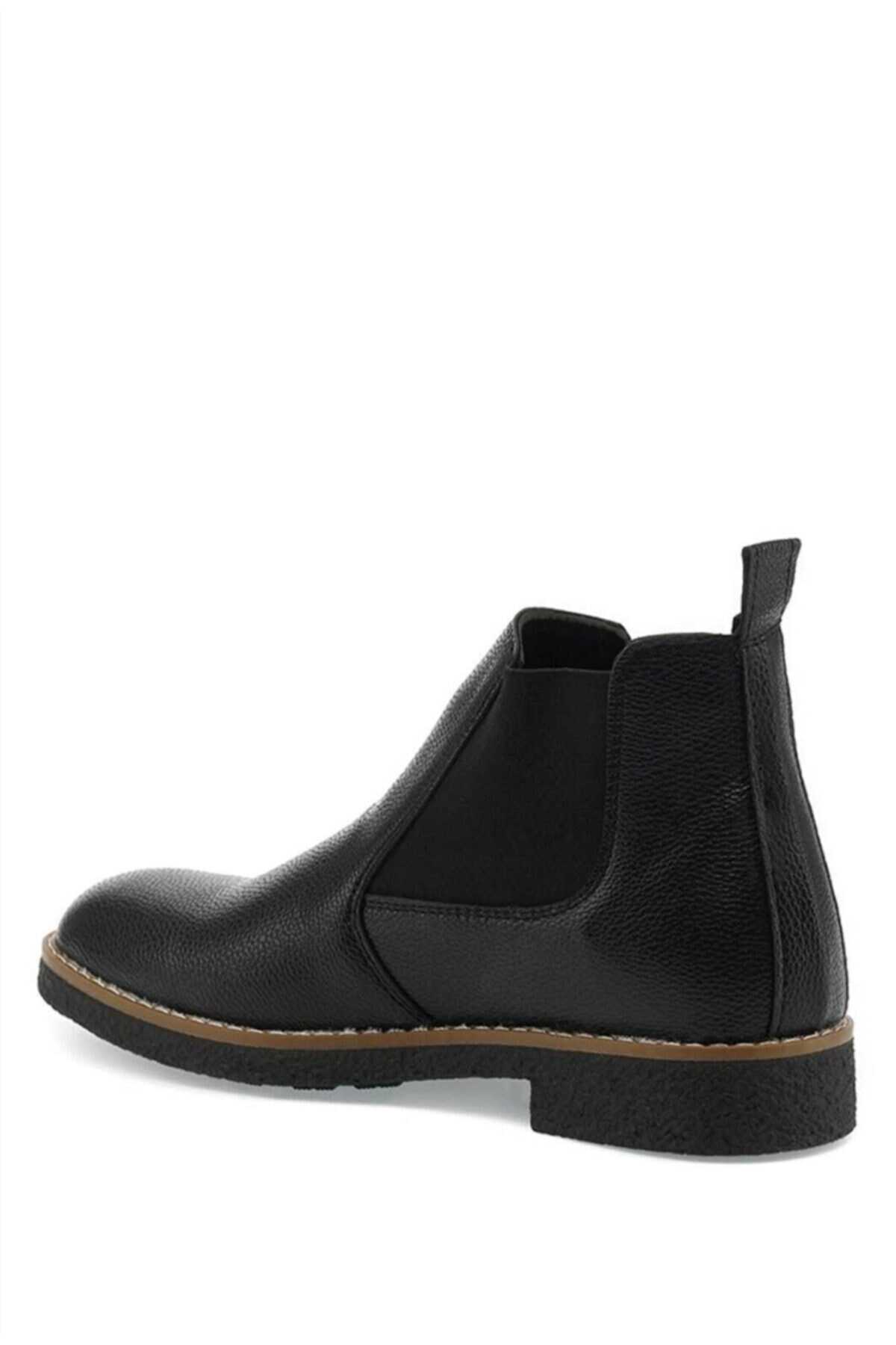 نیم بوت مردانه چرم کش دار مشکی برند Zegeshoes