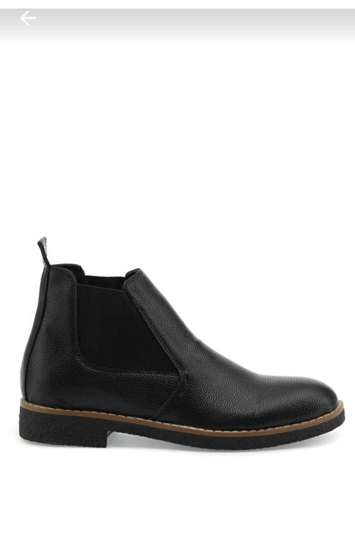 نیم بوت مردانه چرم کش دار مشکی برند Zegeshoes