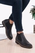 نیم بوت مردانه چرم کش دار مشکی برند Zegeshoes