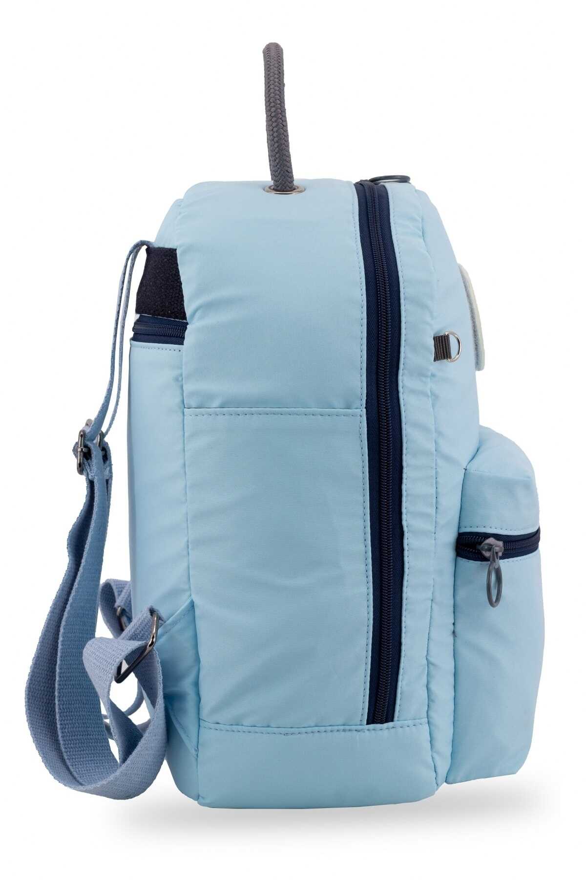 کیف لوازم کودک جیب بزرگ آبی روشن برند MUCCO 