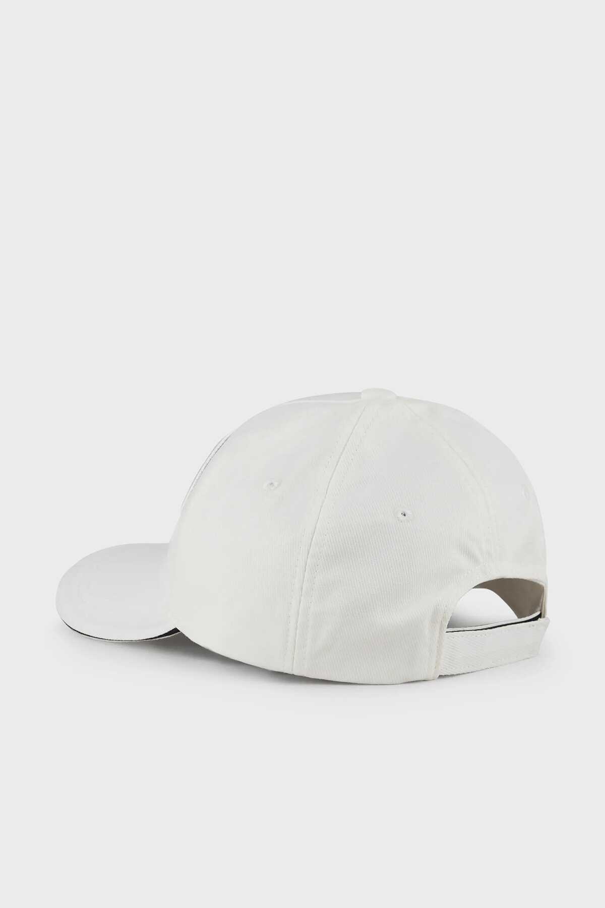 کلاه کپ طرح برجسته مردانه سفید برند Emporio Armani 