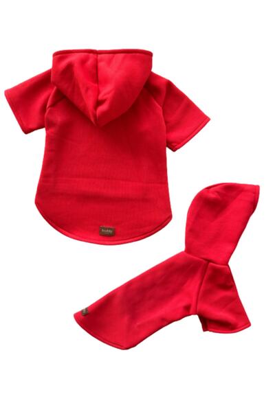 لباس گربه - سگ کلاه دار سایز L قرمز برند Buddy Store