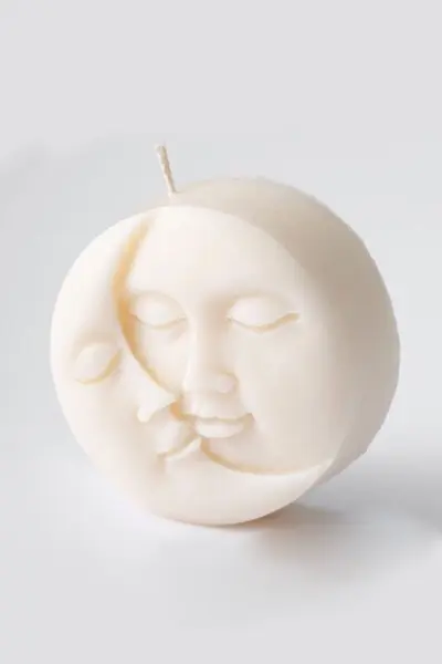 شمع تزئینی مدل خورشید - ماه سفید 