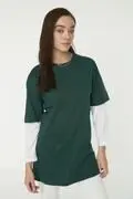 تونیک زنانه ساده سبز برند Trendyol Modest