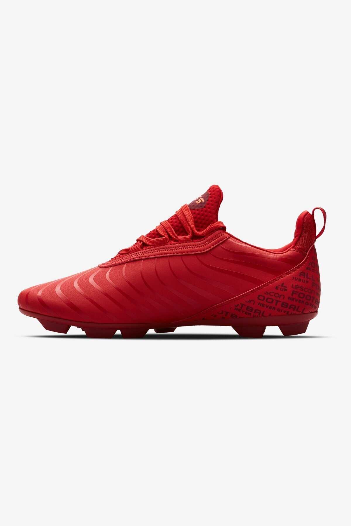 کفش فوتبالی مردانه طرح دار قرمز برند Lescon