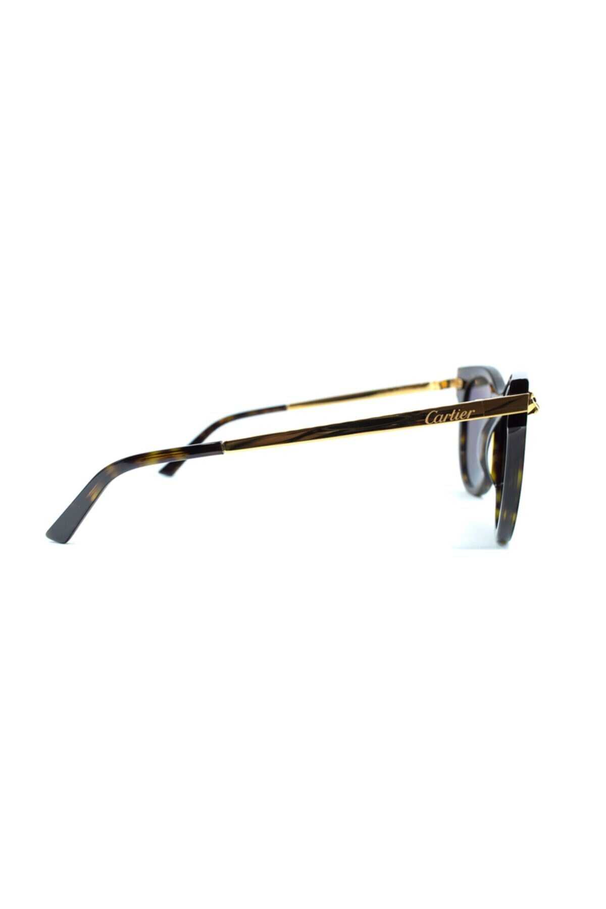 عینک آفتابی یونیسکس مدل Ct0024s 002 50 قهوه ای طلایی برند Cartier