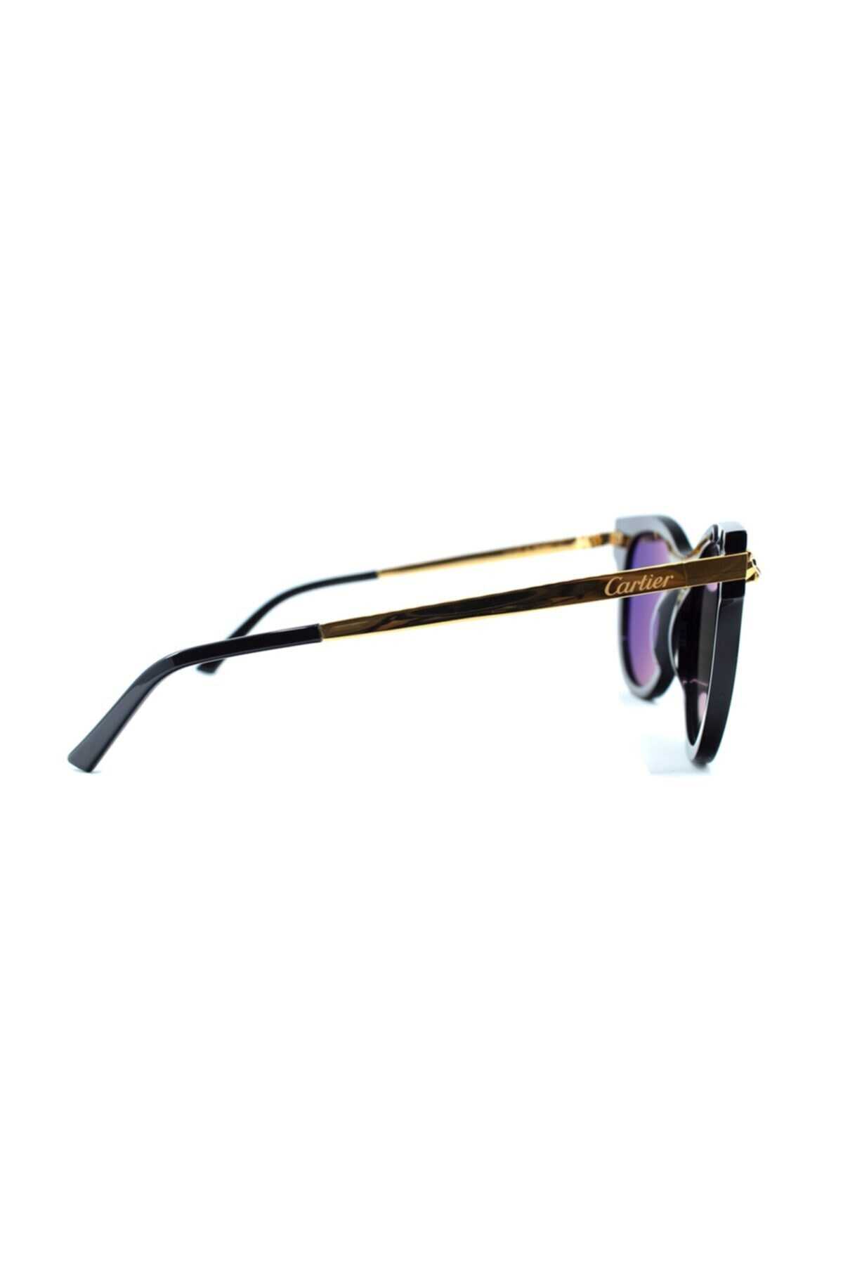 عینک آفتابی یونیسکس مدل Ct0024s 001 50 مشکی طلایی برند Cartier 