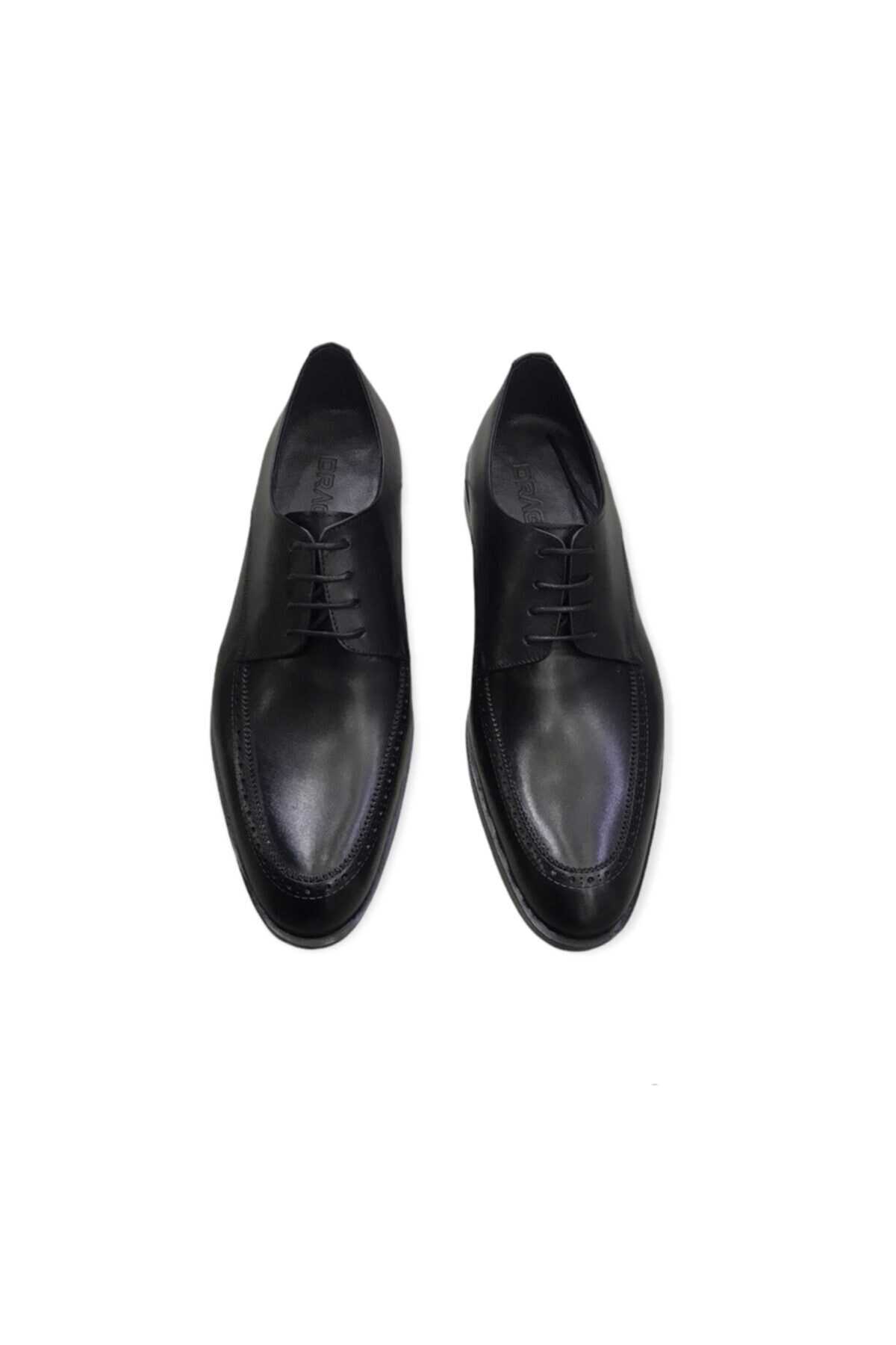 کفش کلاسیک چرم بند دار پاشنه دار مردانه مشکی برند Daniel Ruffo