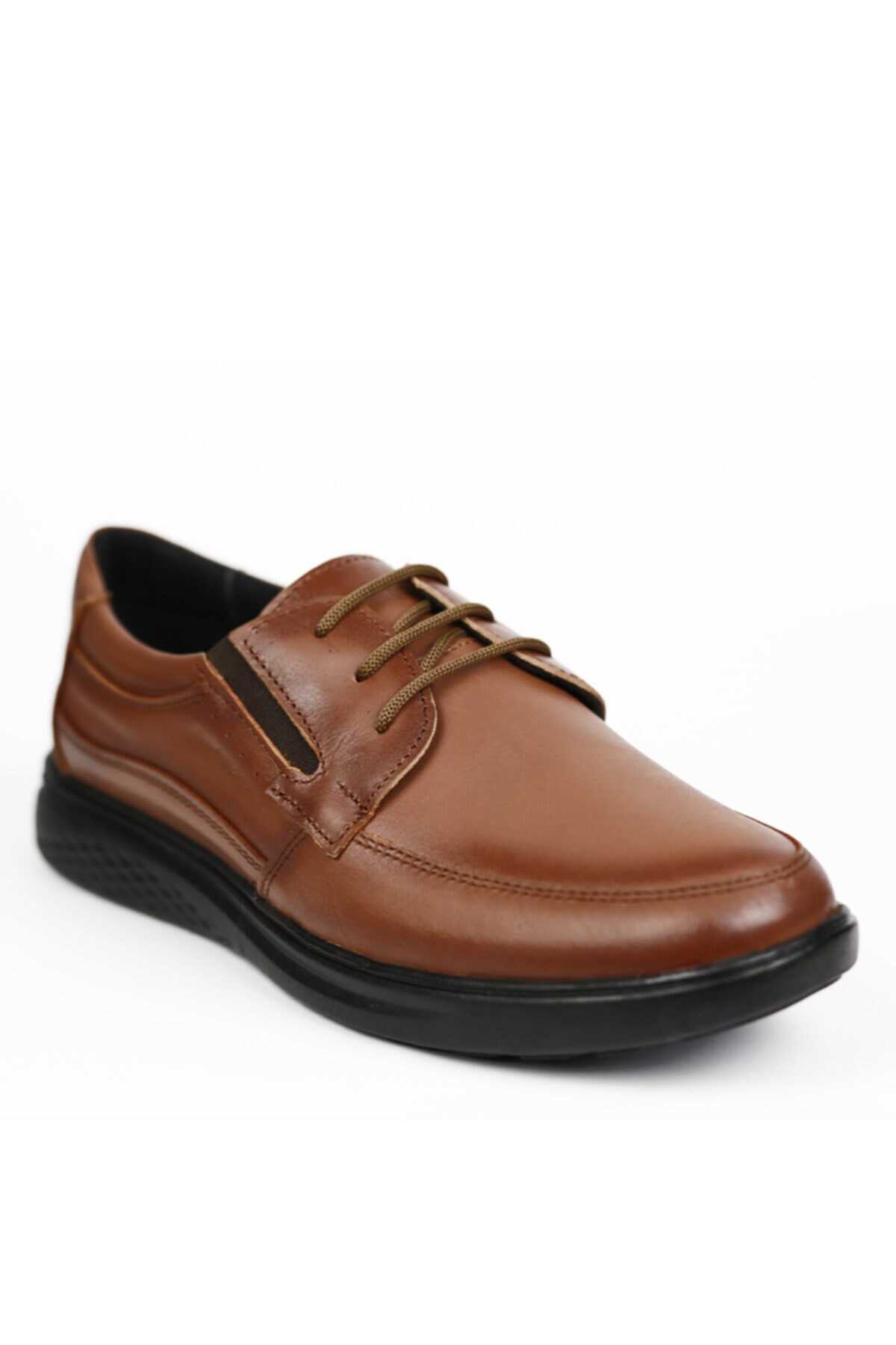 کفش کلاسیک چرم بدون بند مردانه قهوه ای برند MAGIC SHOES