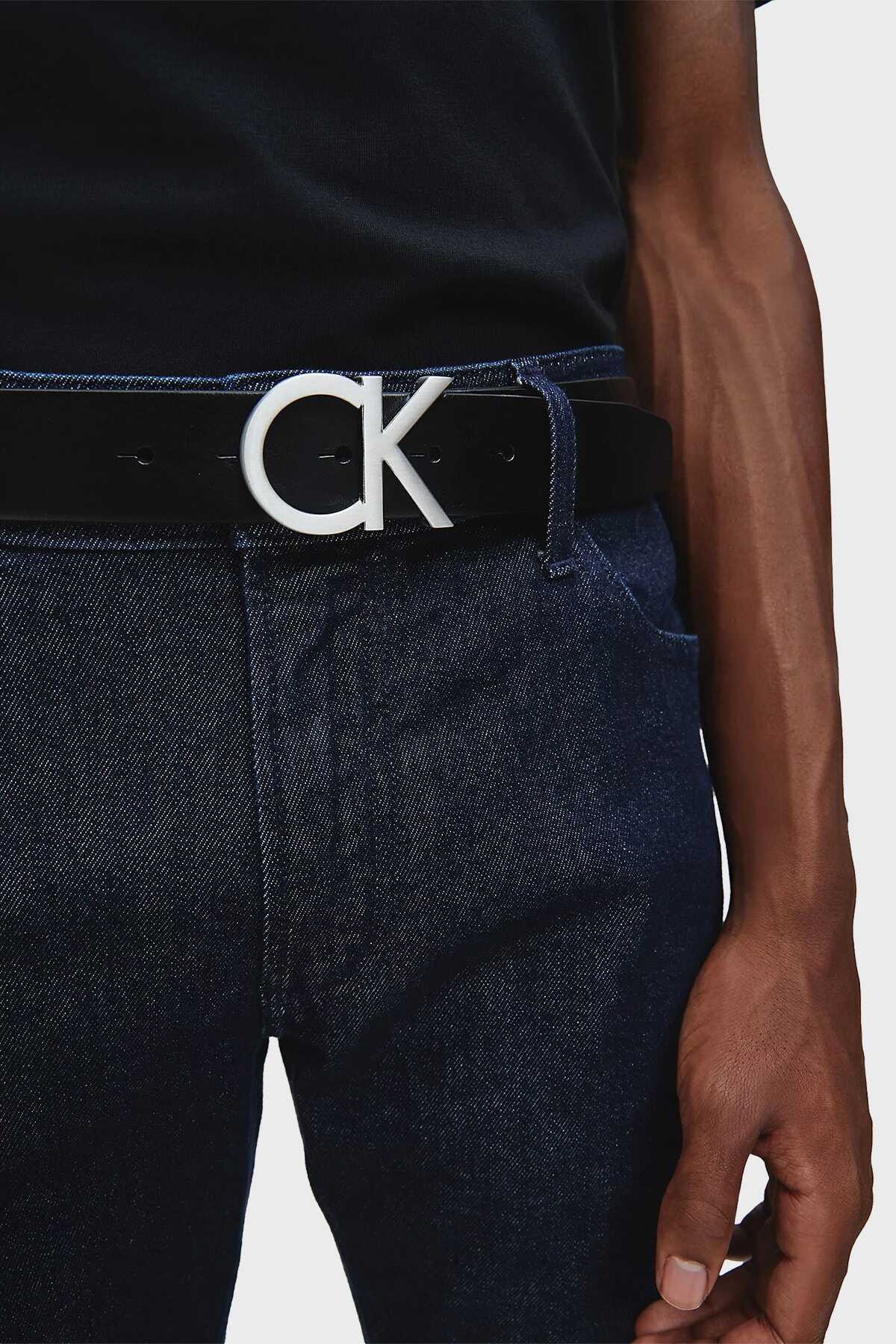 کمربند چرم اصل یونیسکس مشکی مدل K50k502119 001 برند Calvin Klein