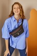 کیف کمری زنانه طرح دار مشکی برند Pierre Cardin