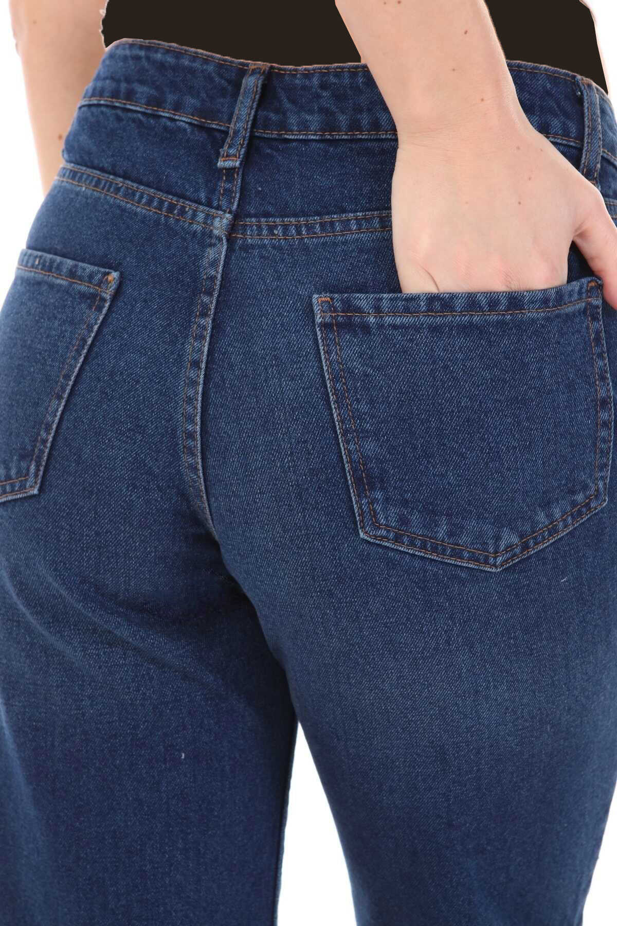 شلوار جین دمپا گشاد سایز بزرگ زنانه آبی تیره برند CEDY DENIM