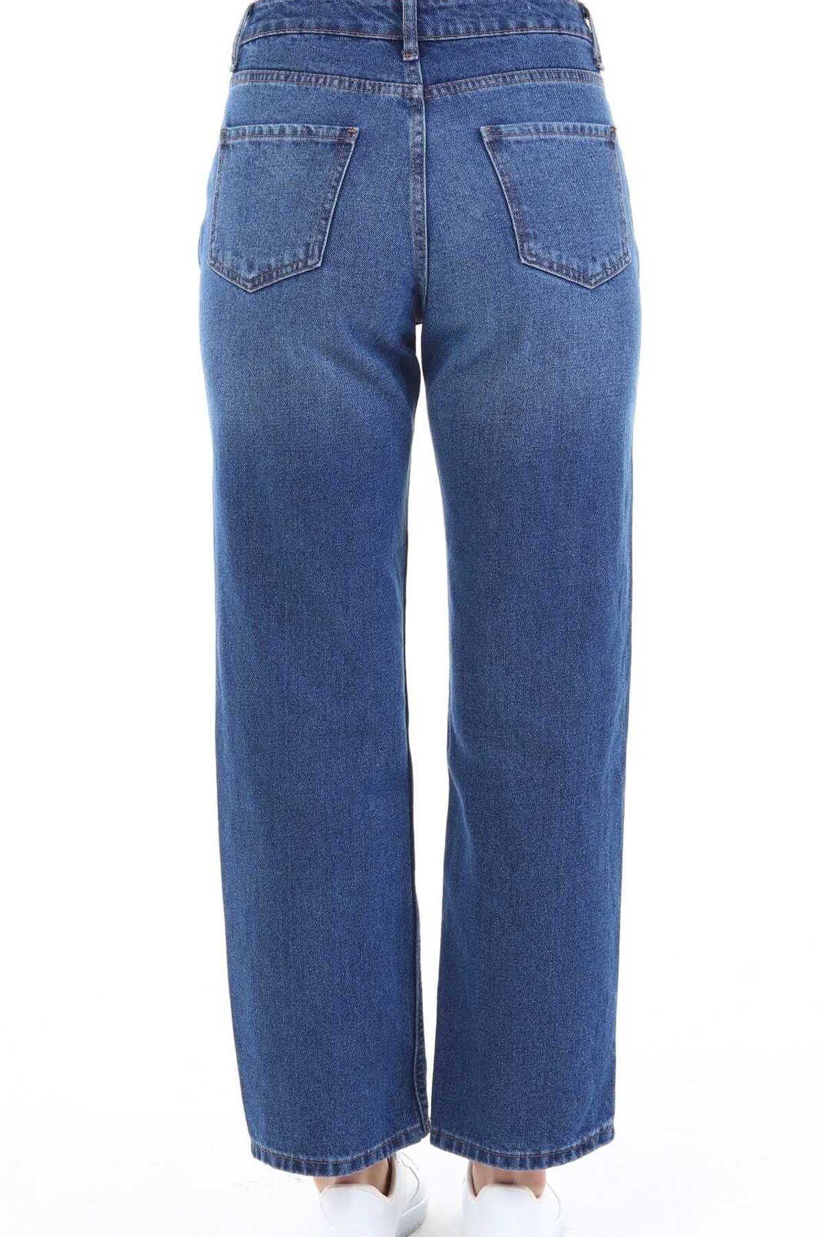 شلوار جین دمپا گشاد سایز بزرگ زنانه آبی برند CEDY DENIM