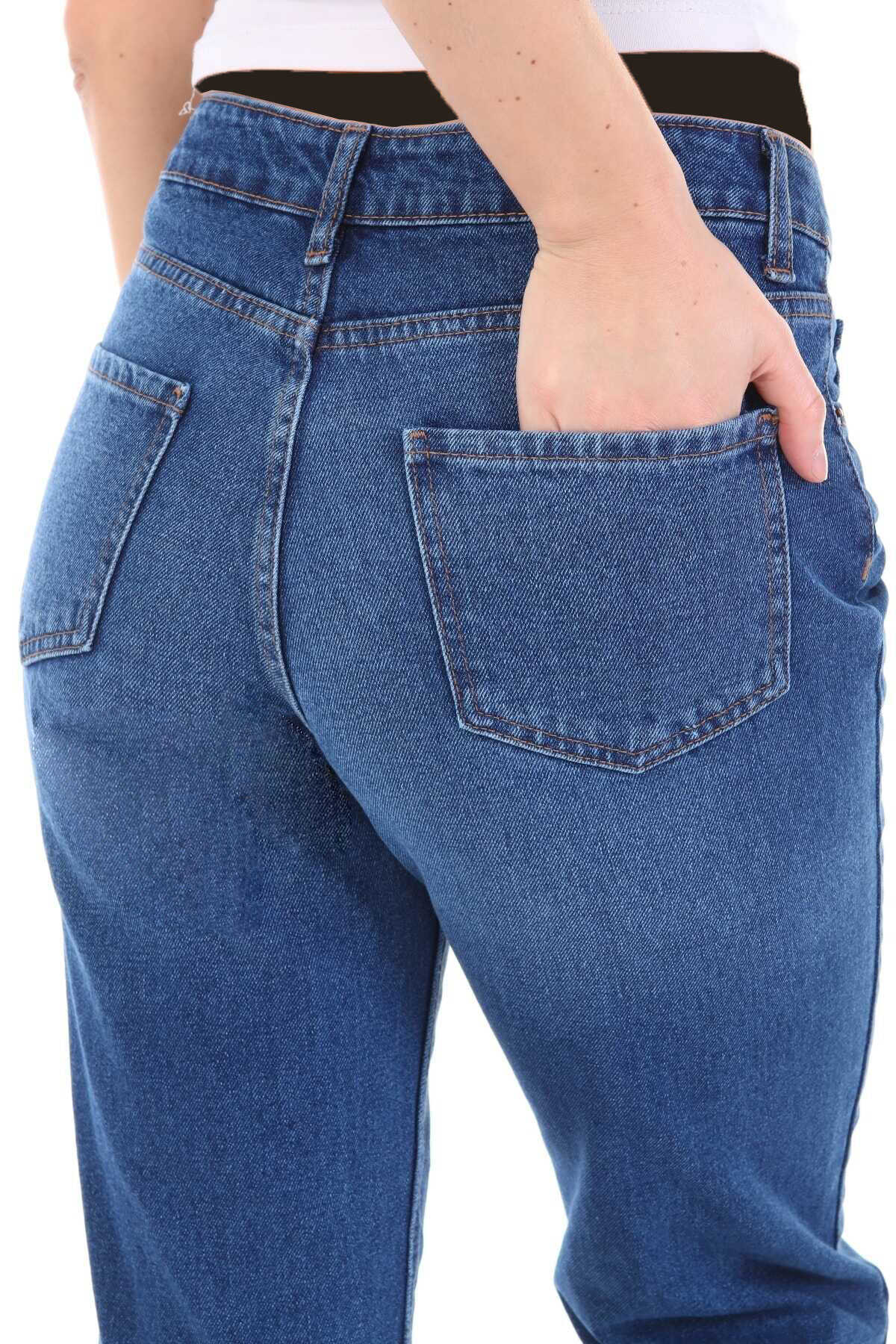 شلوار جین دمپا گشاد سایز بزرگ زنانه آبی برند CEDY DENIM