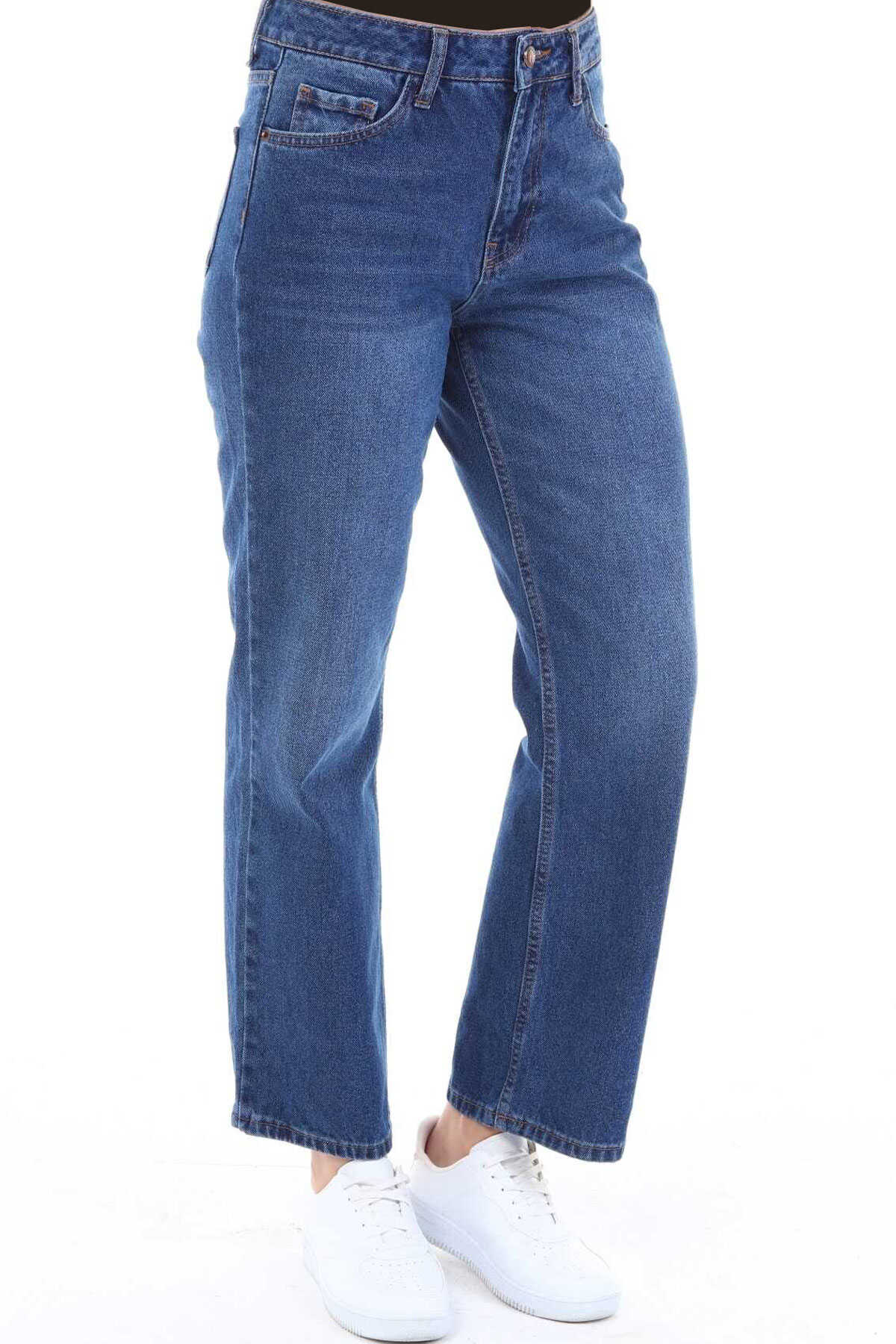 شلوار جین دمپا گشاد سایز بزرگ زنانه آبی برند CEDY DENIM