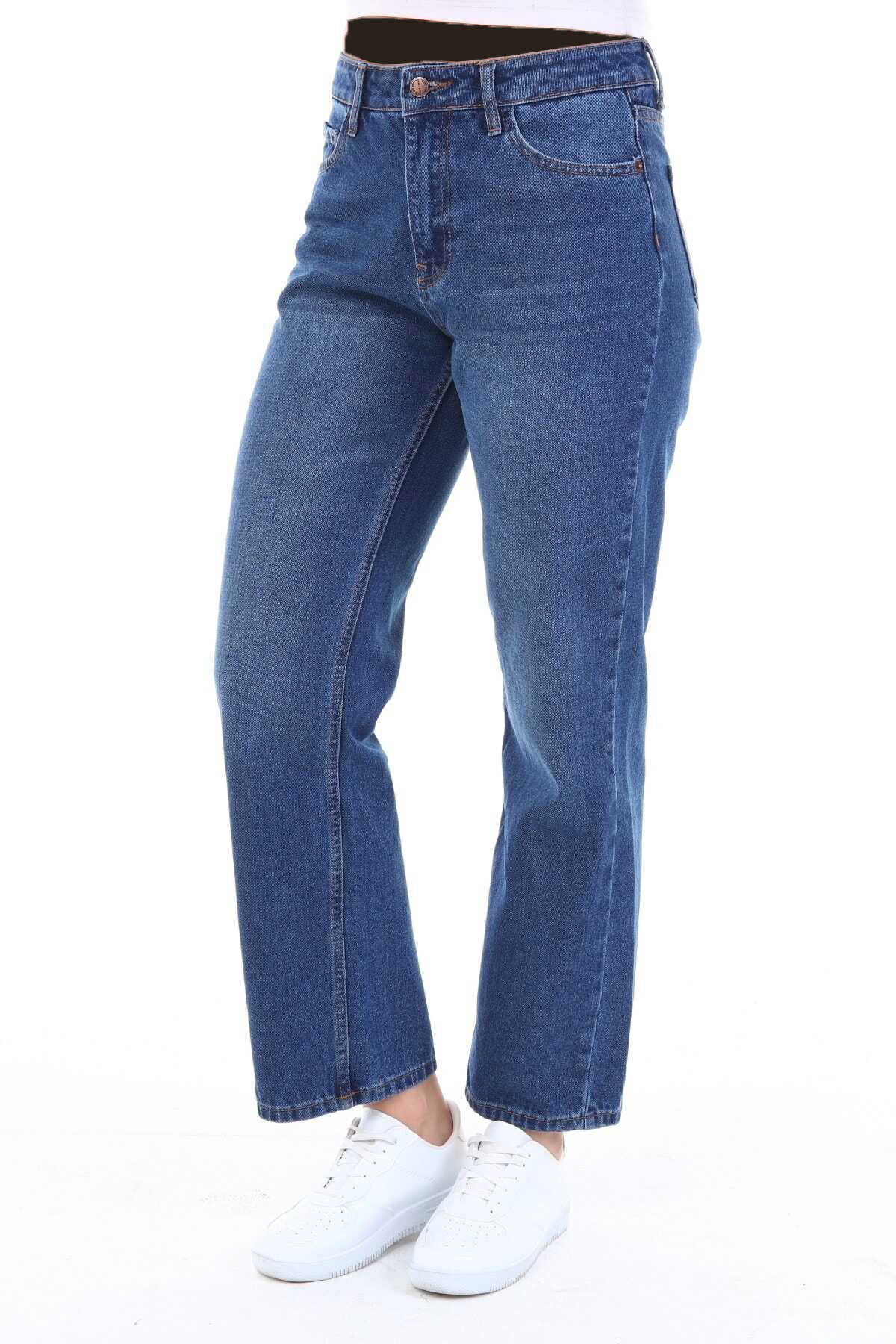 شلوار جین دمپا گشاد سایز بزرگ زنانه آبی برند CEDY DENIM