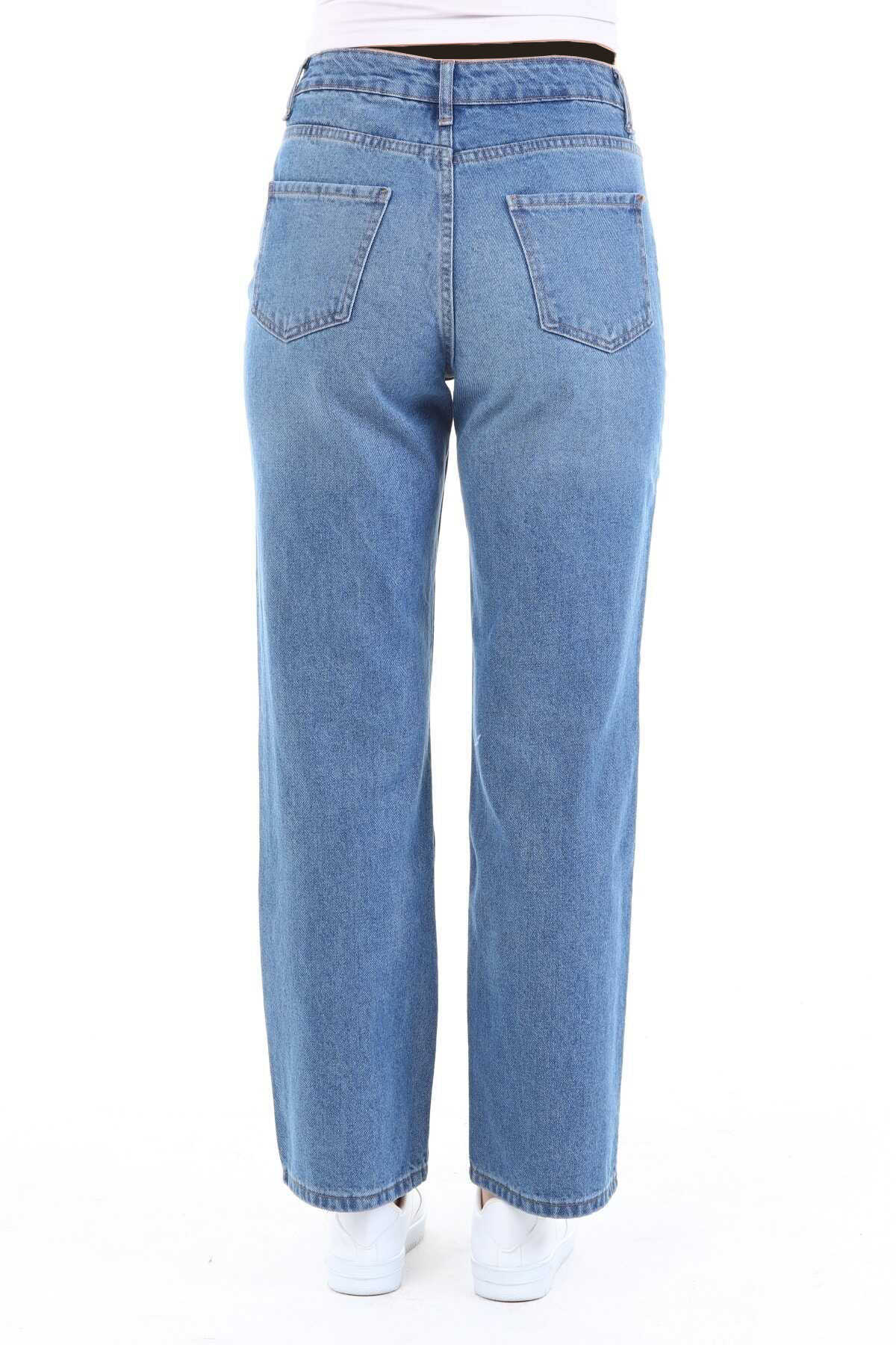 شلوار جین دمپا گشاد سایز بزرگ زنانه آبی روشن برند CEDY DENIM