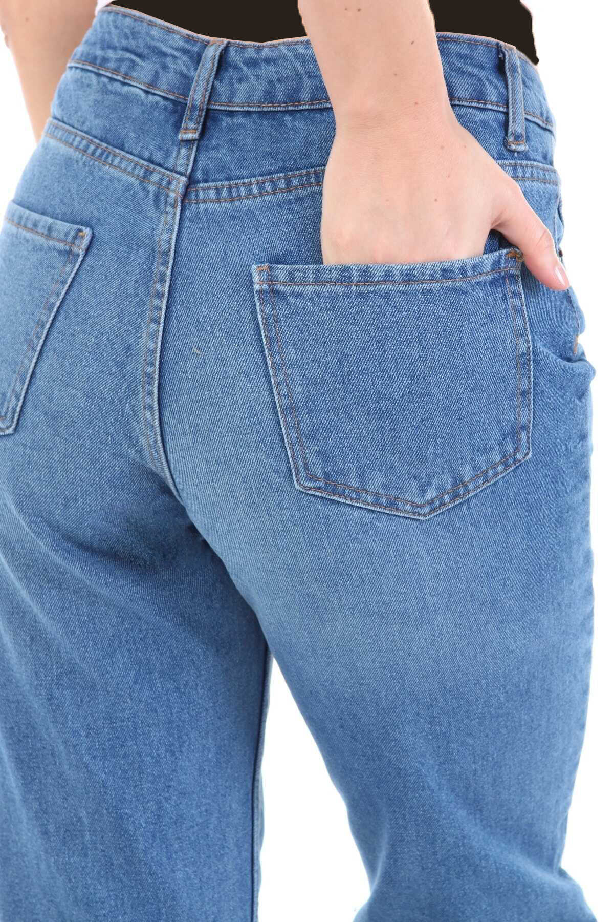 شلوار جین دمپا گشاد سایز بزرگ زنانه آبی روشن برند CEDY DENIM