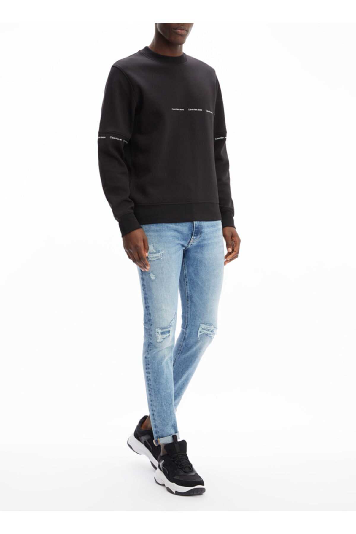 دورس یقه گرد چاپ دار مردانه مشکی برند Calvin Klein