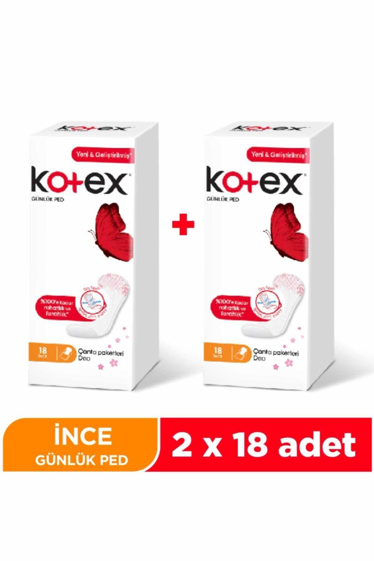 پد نازک روزانه 2 بسته 18 عددی برند Kotex 